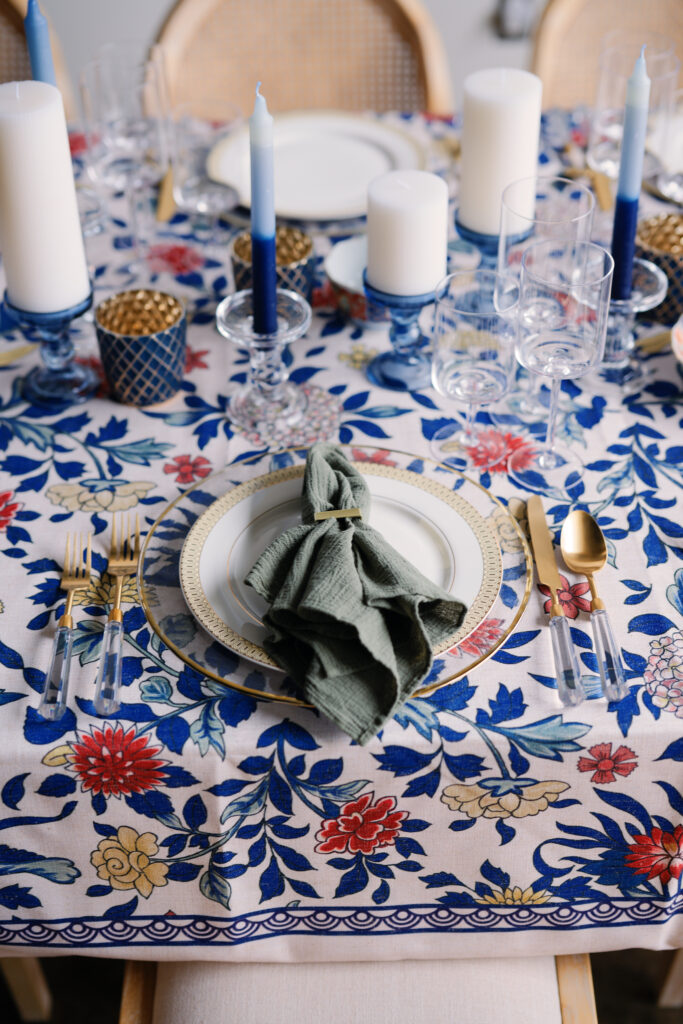 Pattern-Play Passover Tablescape