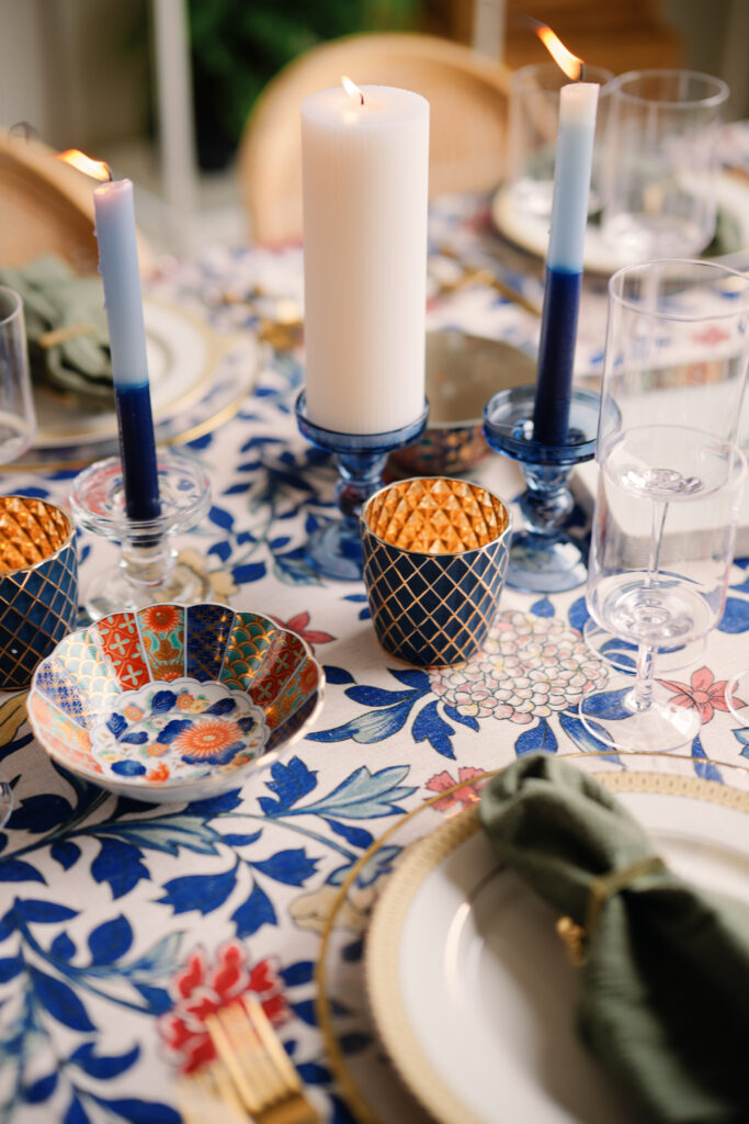 Pattern-Play Passover Tablescape